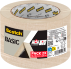 Adhésif de masquage scotch basic 36mm 25m - lot x2 rl - Brico Dépôt à Saint-Ouen Adhésif de masquage scotch basic 36mm 25m - lot x2 rl en promo chez Brico Dépôt Saint-Ouen à 3,99 €