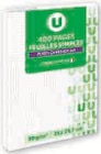 Feuilles simples ou copies doubles perforées - U en promo chez Hyper U Feuilles simples ou copies doubles perforées - U dans le catalogue Hyper U
