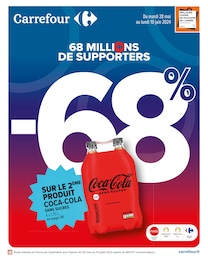 Prospectus Supermarchés de Carrefour à Marlens: "68 millions de supporters", 62 pages, 28/05/2024 - 10/06/2024