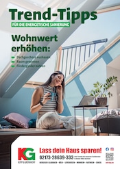 Möbel im Kipp & Grünhoff Prospekt in Leverkusen Aktueller Kipp & Grünhoff Prospekt mit Möbel, "Trend-Tipps für die energetische Sanierung", Seite 1