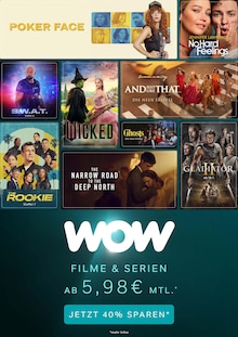 Aktueller WOW Prospekt "Filme und Serien ab 5,98€ mtl." Seite 1 von 1 Seite für Schwentinental
