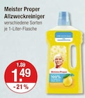 Reinigungsmittel im V-Markt Prospekt Allzweckreiniger von Meister Proper im aktuellen V-Markt Prospekt für 1,49 €