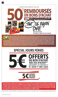Prospectus Intermarché en cours, "50% REMBOURSÉS EN BONS D'ACHAT SUR TOUT LE RAYON CAFÉ", page 2 sur 24