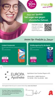 mea - meine apotheke Prospekt der Woche "Unsere Januar-Angebote" Seite 1, 01.01.2026 bis 31.01.2026 für Überherrn Aktueller mea - meine apotheke Prospekt "Unsere Januar-Angebote" Seite 1 von 4 Seiten für Überherrn