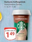 Kaffeegetränk Angebote von Starbucks bei GLOBUS Mannheim für 1,49 €