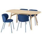 Tisch und 4 Stühle Bambus hell/Tonerud blau von VOXLÖV / KRYLBO für 538,96 € bei IKEA im Angebot Tisch und 4 Stühle Bambus hell/Tonerud blau von VOXLÖV / KRYLBO im aktuellen IKEA Prospekt