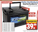 Starterbatterie 44 Ah, 12V Angebote von Electron bei Wreesmann Norderstedt für 44,99 €