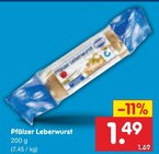 Pfälzer Leberwurst Angebote bei Netto Marken-Discount Hamburg für 1,49 €