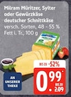 Müritzer, Sylter oder Gewürzkäse deutscher Schnittkäse bei EDEKA Frischemarkt im Beckdorf Prospekt für 0,99 €