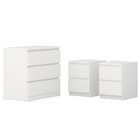 Schlafzimmermöbel 3er-Set weiß im IKEA Prospekt Schlafzimmermöbel 3er-Set weiß von MALM im aktuellen IKEA Prospekt für 159,97 €