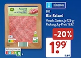Bio-Salami im ALDI SÜD Prospekt Bio-Salami von BIO im aktuellen ALDI SÜD Prospekt für 1,99 €