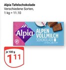 Tafelschokolade im Angebot bei GLOBUS in St. Ingbert Tafelschokolade Angebote von Alpia bei GLOBUS St. Ingbert für 1,11 €