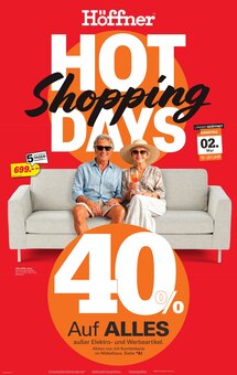 Sofa im Höffner Prospekt "Hot Shopping Days" mit 4 Seiten (Kassel)