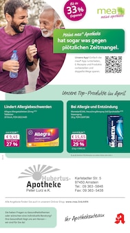 Aktueller mea - meine apotheke Prospekt (Arnstein, 4 Seiten zum blättern mea - meine apotheke Prospekt Unsere April-Angebote mit 4 Seiten