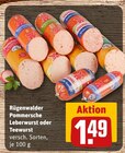 Pommersche Leberwurst oder Teewurst Angebote von Rügenwalder bei REWE Völklingen für 1,49 €