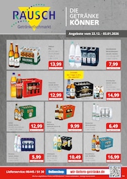 Aktueller Getränkefachmarkt Rausch Getränkemärkte Prospekt für Wetzlar: DIE GETRÄNKEKÖNNER mit 2} Seiten, 22.12.2025 - 03.01.2026