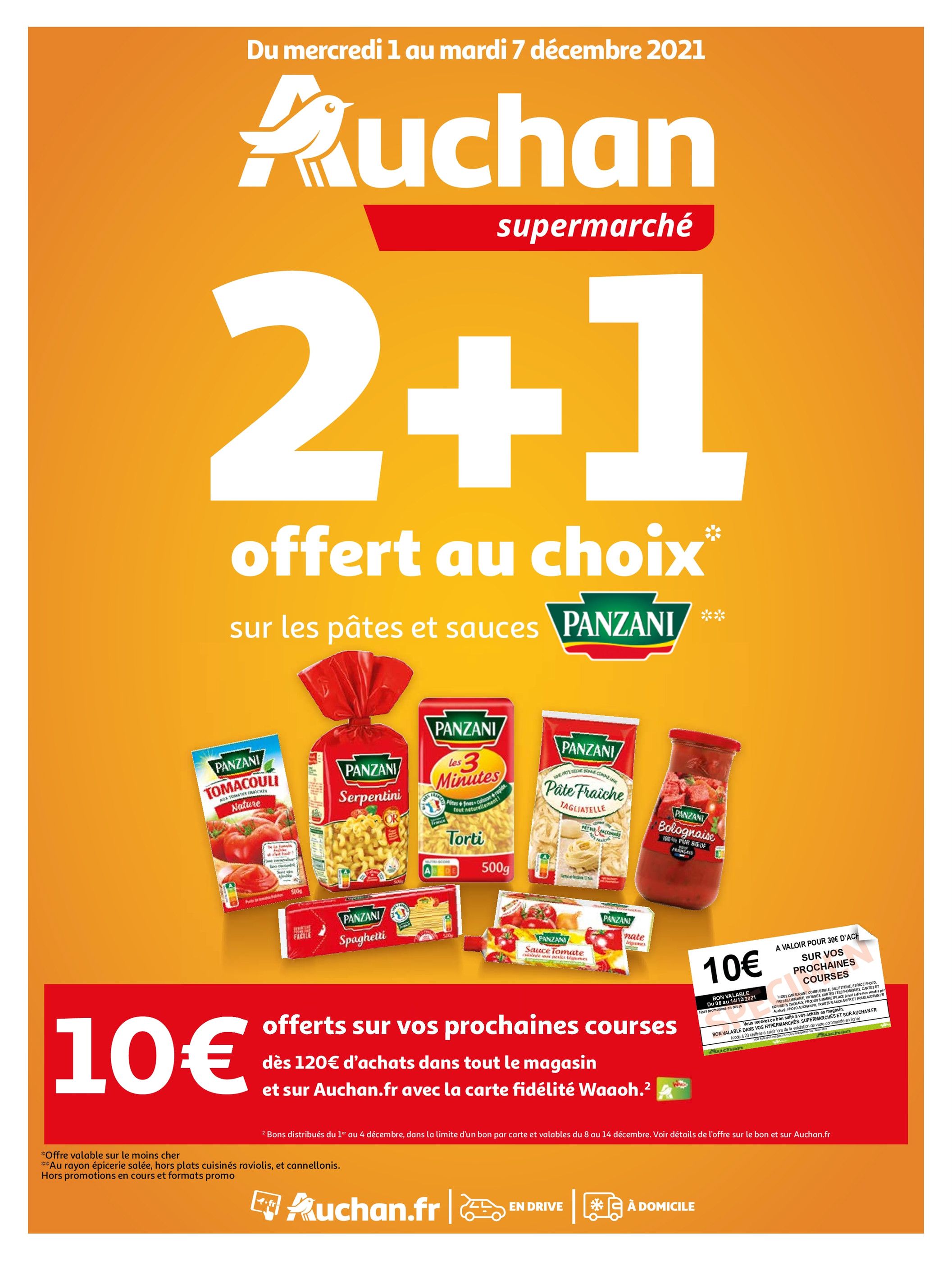 Catalogue Auchan à Les Gresillons, avec 28 pages Prospectus Auchan à Les Gresillons, "2+1 offert au choix", 28 pages, 01/12/2021 - 07/12/2021