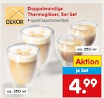 Doppelwandige Thermogläser von DEKOR im aktuellen Netto Marken-Discount Prospekt für 4,99 €