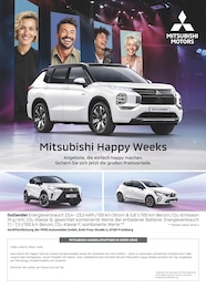Mitsubishi Prospekt für Suhl mit 1 Seite Mitsubishi Prospekt für Suhl: "Mitsubishi Happy Weeks", 1 Seite, 15.09.2025 - 13.10.2025