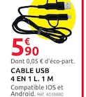 Mr.Bricolage Cosne-d'Allier - Promo Cable USB 4 en 1 Promo Cable USB 4 en 1 à 5,90 € dans le catalogue Mr.Bricolage à Cosne-d'Allier
