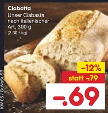 Ciabatta bei Netto Marken-Discount in Mülheim Ciabatta im Angebot bei Netto Marken-Discount Mülheim für 0,69 €