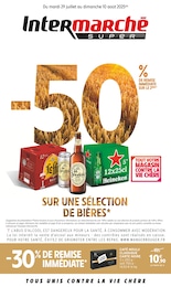 Catalogue Intermarché à Valence, avec 28 pages Prospectus Intermarché à Valence, "-50% DE REMISE IMMÉDIATE SUR LE 2ÈME SUR UNE SÉLECTION DE BIÈRES", 28 pages, 29/07/2025 - 10/08/2025