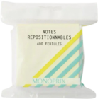 Notes repositionnables pastel - MONOPRIX à 3,50 € dans le catalogue Monoprix Margaret
