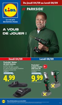 Catalogue Lidl de la semaine "Le vrai prix des bonnes choses" avec 1 pages, valide du 04/09/2025 au 08/09/2025 pour La Destrousse et alentours Prospectus Lidl de la semaine "Le vrai prix des bonnes choses" avec 1 pages, valide du 04/09/2025 au 08/09/2025 pour La Destrousse et alentours