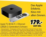 TV 4K Wi-Fi + Ethernet 128GB (3. Generation) Schwarz Angebote von Apple bei MEDIMAX Görlitz für 179,00 €