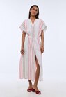 Robe midi imprimée en lin dans le catalogue Monoprix Margaret