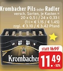 Pils im Angebot bei E center in Wuppertal Pils Angebote von Krombacher bei E center Wuppertal für 11,49 €
