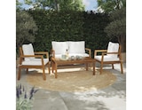 Salon de jardin en bois 4 places avec coussins beiges "TALICA" - Blooma - Brico Dépôt à Bourges Salon de jardin en bois 4 places avec coussins beiges "TALICA" - Blooma en promo chez Brico Dépôt Bourges à 329,00 €