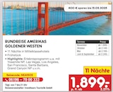 Rundreise Amerikas Goldener Westen Angebote von trendtours Touristik GmbH bei Netto Marken-Discount Freiburg für 1.899,00 €