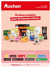 Prospectus Auchan Hypermarché à Auzécourt, "De bons produits pour de bonnes raisons", 20 pages, 16/04/2024 - 22/04/2024