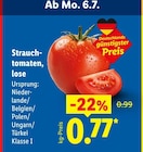Lidl - Strauchtomaten, lose Angebot im Prospekt Strauchtomaten, lose bei Lidl im Prospekt "" für 0,77 €