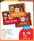 Nussklasse von Ritter Sport für 1,69 € bei budni im Angebot Nussklasse von Ritter Sport im aktuellen budni Prospekt