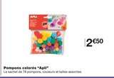 Pompons colorés en promo chez Monoprix Boulogne-Billancourt à 2,50 €