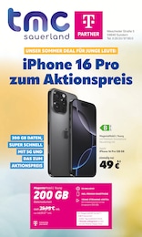 TMC Sauerland GmbH Prospekt für Iserlohn mit 8 Seiten TMC Sauerland GmbH Prospekt für Iserlohn: "iPhone 16 Pro zum Aktionspreis", 8 Seiten, 01.07.2025 - 31.07.2025