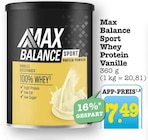 Sport Whey Protein Vanille Angebote von Max Balance bei E center Mannheim für 7,49 €