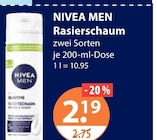 Rasierschaum Sensitive von NIVEA MEN im aktuellen V-Markt Prospekt für 2,19 €