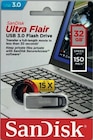 Clé USB 3.0 Ultra Flair 32 GB performance 150 Mb/s - Sandisk en promo chez Cora Lille à 9,99 €