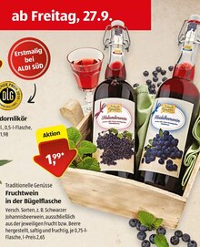 Fruchtwein in der Bügelflasche bei ALDI SÜD in Offenbach Fruchtwein in der Bügelflasche im Angebot bei ALDI SÜD Offenbach für 1,99 €