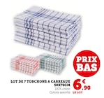 Lot de 7 torchons à carreaux 50x70cm en promo chez U Express Alès à 6,90 €