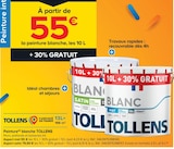 Peinture blanche - TOLLENS en promo chez Castorama Nogent-sur-Marne à 55,00 €