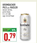 Pils oder Radler Angebote von Krombacher bei Marktkauf Mülheim für 0,79 €