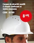 Casque de sécurité ventilé à cliquet coulissant et visière moyenne en promo chez Screwfix Tourcoing à 8,49 €