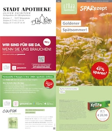 Apotheken Prospekt von LINDA Premiumapotheke in Löchgau Aktueller LINDA Premiumapotheke Apotheken Prospekt für Löchgau: Aktuelle Angebote mit 3} Seiten, 01.09.2025 - 30.09.2025