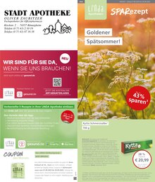 Aktueller LINDA Premiumapotheke Prospekt "Aktuelle Angebote" Seite 1 von 3 Seiten für Bönnigheim