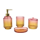 Set de salle de bain en verre 4 pièces - CARREFOUR HOME - Carrefour à Vénissieux Set de salle de bain en verre 4 pièces - CARREFOUR HOME en promo chez Carrefour Vénissieux à 14,99 €