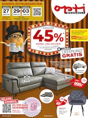 Aktueller Opti-Wohnwelt Prospekt mit Couch, "Möbel und Küchen Spartage", Seite 1
